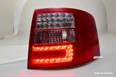 SW-Light LED Rckleuchten fr Audi A6 Avant 4B 97-05 red/crystal LED Blinker