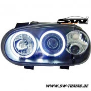 Angel Eye Scheinwerfer VW Golf IV 2 CCFL-Standlichtringe black + NSW