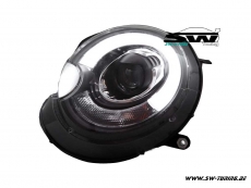 SW-LTube headlights for Mini R56/57/55/58/59 06-10 LED Lighttube black