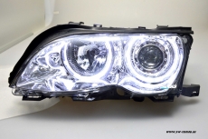 Angel Eye Scheinwerfer BMW 3er E46 Limo LCI 01-05 High LED Standlichtringe chrom