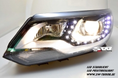 SWDRL Scheinwerfer fr VW Tiguan 5N GP 11-15 Facelift LED Standlicht + TFL(Birne) black