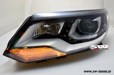 SWDRL Scheinwerfer fr VW Tiguan 5N GP 11-15 Facelift LED Standlicht + TFL(Birne) black