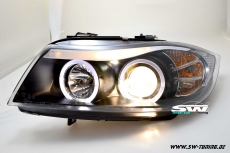 Angel Eye Scheinwerfer BMW E90/E91 3er LED Standlichtringe black 05-09