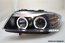 Angel Eye Scheinwerfer BMW E90/E91 3er LED Standlichtringe black 05-09