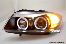 Angel Eye Scheinwerfer BMW E90/E91 3er LED Standlichtringe black 05-09
