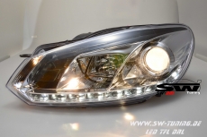SW-DRL Scheinwerfer VW Golf 6 08-12 LED Tagfahrlicht R87 chrome