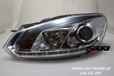 SW-DRL Scheinwerfer VW Golf 6 08-12 LED Tagfahrlicht R87 chrome