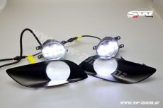 LED Tagfahrlicht fr Toyota Yaris II XP9 Facelift 09-11 chrome + Blende