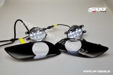 LED Tagfahrlicht fr Toyota Yaris II XP9 Facelift 09-11 chrome + Blende