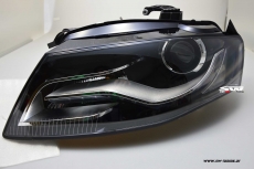 SW-DRL Scheinwerfer fr AUDI A4 B8 Typ 8K 08-11 LED-Tagfahrlicht R87 black