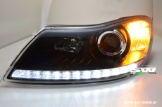 SW-Light headlights Skoda Octavia II 1Z Facelift 09-13 LED positionlight black