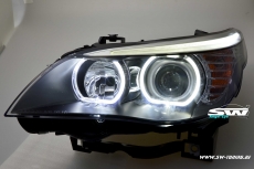 Angel Eye Scheinwerfer fr 5er BMW E60 E61 03-10 High LED Standlichtringe Black