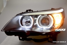 Angel Eye Scheinwerfer fr 5er BMW E60 E61 03-10 High LED Standlichtringe Black