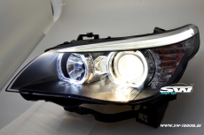 Angel Eye Scheinwerfer fr 5er BMW E60 E61 03-10 High LED Standlichtringe Black