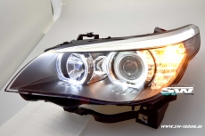Angel Eye Scheinwerfer fr 5er BMW E60 E61 03-10 High LED Standlichtringe Black