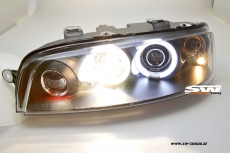 angel eye headlights for Fiat Punto type 188 99-02 2 CCFL halo rims black