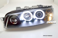 angel eye headlights for Fiat Punto type 188 99-02 2 CCFL halo rims black