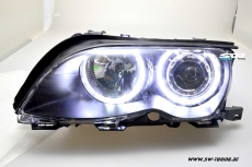 Angel Eye Scheinwerfer 3er BMW E46 LCI Lim/Touring 02-05 High LED Standlichtringe black