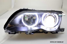 Angel Eye Scheinwerfer 3er BMW E46 LCI Lim/Touring 02-05 High LED Standlichtringe black