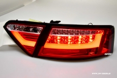 SW-Celi LED Rckleuchten fr Audi A5 Cabrio 8F / Coupe 8T3 07-11 red/clear Lightbar 2Trer