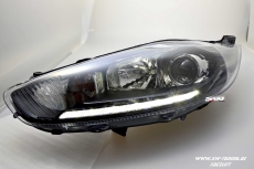 SW-DRL Scheinwerfer fr Ford Fiesta Mk7 JA8 Facelift 14-17 LED Tagfahrlicht schwarz 10Pin