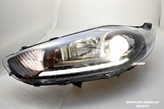 SW-DRL Scheinwerfer fr Ford Fiesta Mk7 JA8 Facelift 14-17 LED Tagfahrlicht schwarz 10Pin