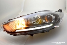 SW-DRL Scheinwerfer fr Ford Fiesta Mk7 JA8 Facelift 14-17 LED Tagfahrlicht schwarz 10Pin
