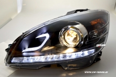 SW-DRL Scheinwerfer fr MB C-Klasse W204 / S204 07-11 LED TFL / LED Standlicht Lighttube black