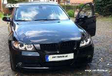 SW-Ltube Angel Eye Scheinwerfer fr 3er BMW E90 E91 05-13 High U-LED-Standlicht Black