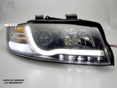 SW-DRLTube Scheinwerfer fr AUDI A4 B6 Typ 8E 01-04 LED Tagfahrlicht black Lightbar