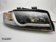 SW-DRLTube Scheinwerfer fr AUDI A4 B6 Typ 8E 01-04 LED Tagfahrlicht black Lightbar
