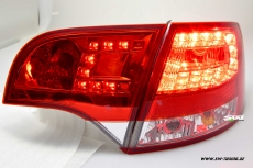 SW-Light LED Rckleuchten fr Audi A4 B7 Avant 04-08 red/crystal