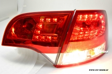 SW-Light LED Rckleuchten fr Audi A4 B7 Avant 04-08 red/crystal