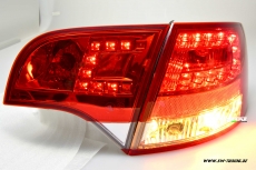 SW-Light LED Rckleuchten fr Audi A4 B7 Avant 04-08 red/crystal
