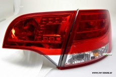 SW-Light LED Rckleuchten fr Audi A4 B7 Avant 04-08 red/crystal