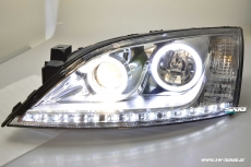Angel Eye Scheinwerfer fr Ford Mondeo Mk3 00-07 High LED Standlichtringe / Leiste chrome
