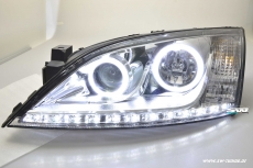 Angel Eye Scheinwerfer fr Ford Mondeo Mk3 00-07 High LED Standlichtringe / Leiste chrome