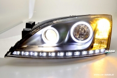Angel Eye Scheinwerfer fr Ford Mondeo Mk3 00-07 High LED Standlichtringe / Leiste Black