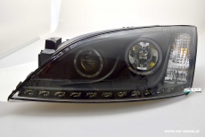 Angel Eye Scheinwerfer fr Ford Mondeo Mk3 00-07 High LED Standlichtringe / Leiste Black