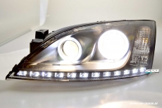 Angel Eye Scheinwerfer fr Ford Mondeo Mk3 00-07 High LED Standlichtringe / Leiste Black