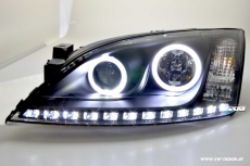Angel Eye Scheinwerfer fr Ford Mondeo Mk3 00-07 High LED Standlichtringe / Leiste Black