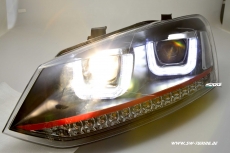 SW-Light headlights VW Polo V 6R 6C 10-17 LED U-Tube positionslight black RED-Line