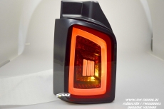 SW-Celis LED taillights for VW T5 Type 7H 7E 03-15 Black/smoke White-Lightbar for Twindoors