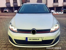 SWDRLtube Scheinwerfer VW Golf VII 12-16 LED Blinker / U-TFL R87 RED-Line black