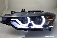 SW-DRL Angel Eye Scheinwerfer fr 3er BMW Typ F30/F31 12-15 LED U-TFL-Standlichtringe black