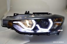 SW-DRL Angel Eye Scheinwerfer fr 3er BMW Typ F30/F31 12-15 LED U-TFL-Standlichtringe black