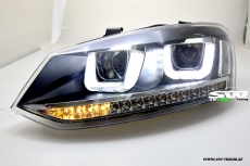 SW-Light headlights VW Polo 6R 6C 10-17 LED U-Tube positionslight black dynamic Indicator
