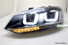 SW-Light headlights VW Polo 6R 6C 10-17 LED U-Tube positionslight black dynamic Indicator