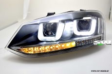 SW-Light headlights VW Polo 6R 6C 10-17 LED U-Tube positionslight black dynamic Indicator