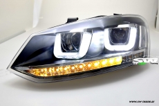 SW-Light headlights VW Polo 6R 6C 10-17 LED U-Tube positionslight black dynamic Indicator